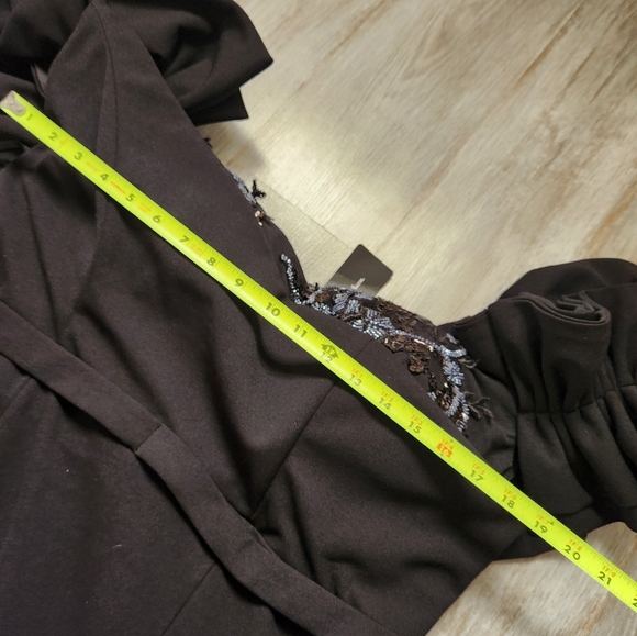 NWT QQ Fashion Black Off-Shoulder Mermaid Gown, Lace-Up Back, Plus Size 1XL - Picture 10 of 14